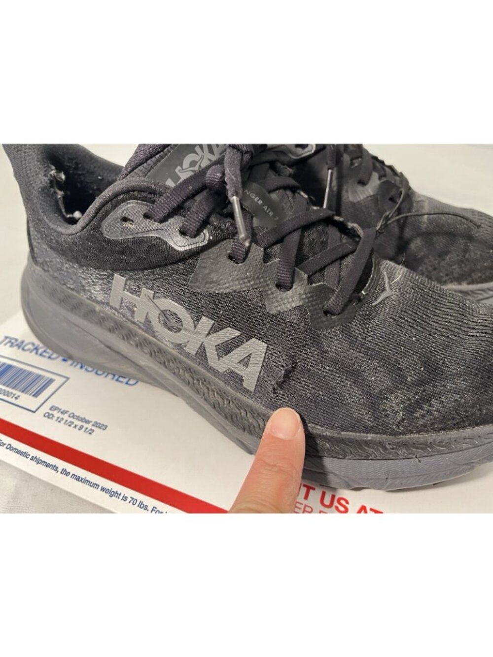 Hoka One One Challenger ATR 7 Trail Hiking Shoe BBLC Women 7.5 B Black *check - Picture 9 of 16